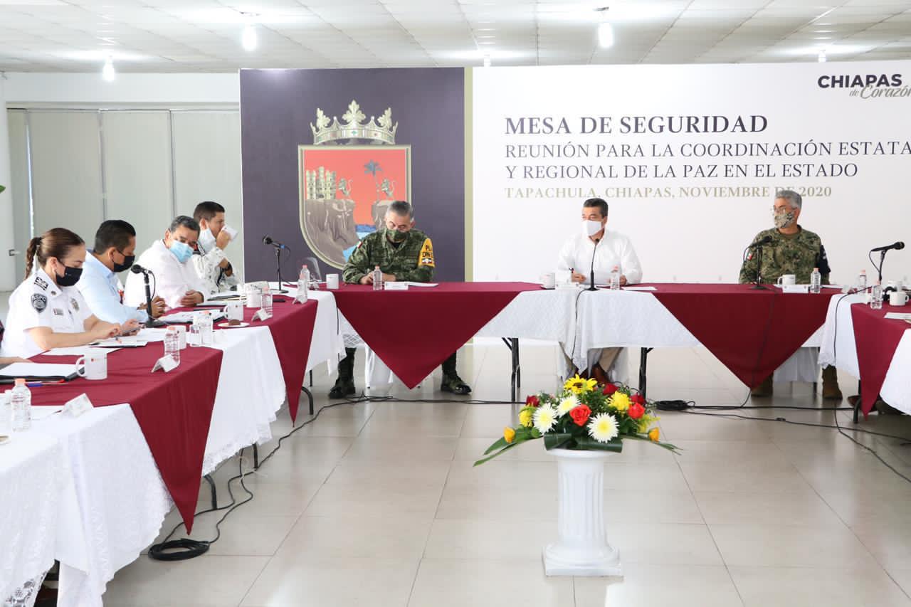 Acompaña Llaven a gobernador a Mesa de Seguridad Estatal en Tapachula