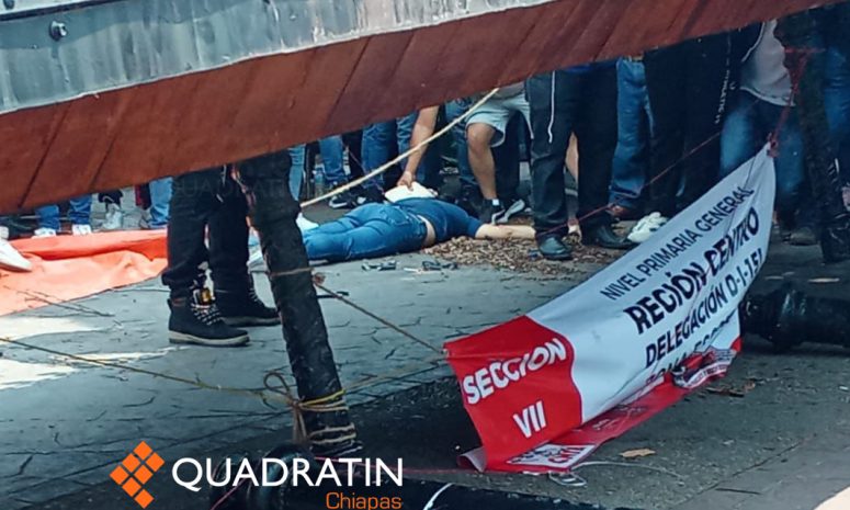 Dos muertos y 2 heridos al caer estructura metálica en plantón de la CNTE
