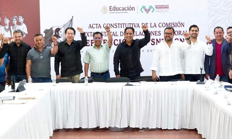 Eduardo Ramírez y Mario Delgado consolidan acuerdo histórico a favor del magisterio chiapaneco