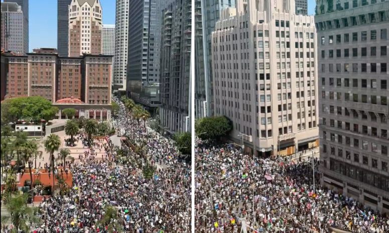 Protestan en Los Ángeles contra Trump; gobernador insta a protegerse