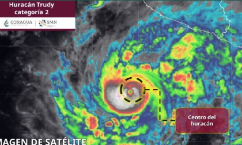 ¡Se intensifica Trudy a huracán categoría 2!