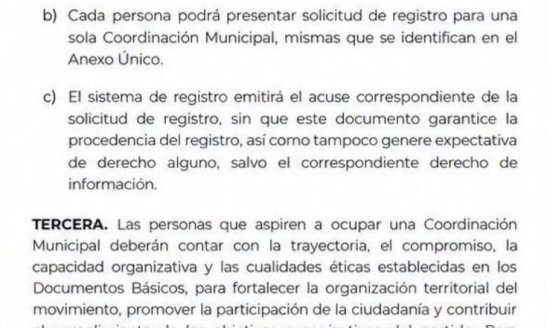 Morena abre registro para coordinaciones municipales en Chiapas