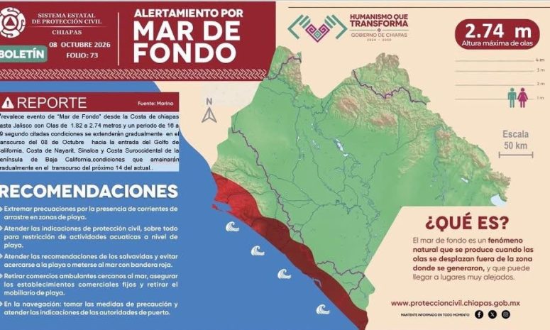Mar de fondo azota costas del Pacífico; se extenderá al Golfo de California